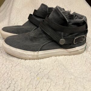 Blowfish Gray High-Top Sneakers with Strap